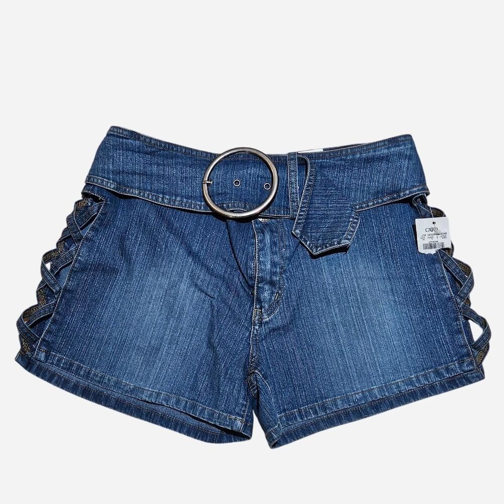 y2k boho festival belted denim shorts deadstock
